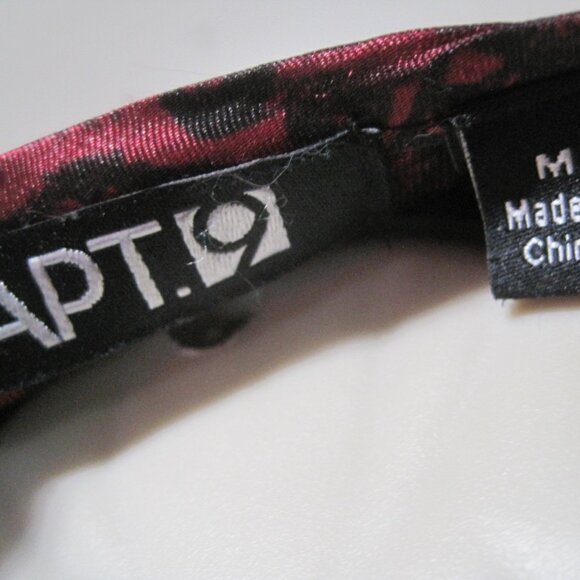 Apt. 9 Red & Black Velvet V-Neck Long Sleeve Mini Dress Women's Size Medium - Picture 6 of 8